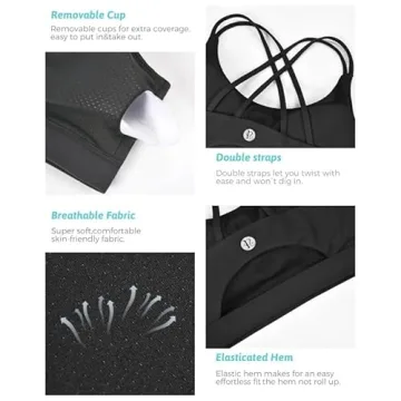Running Girl Sports Bras for Women Strappy Supportive Black