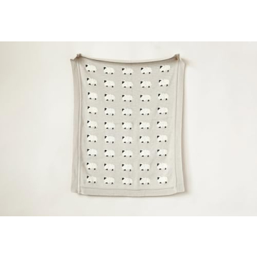 Cozy Creative Co-Op Cotton Knit Sheep Blanket for All