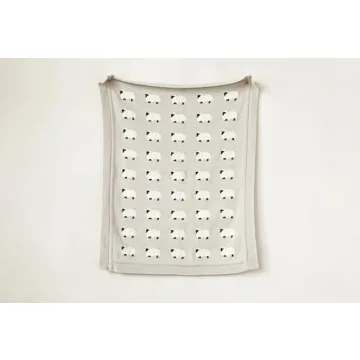Cozy Creative Co-Op Cotton Knit Sheep Blanket for All