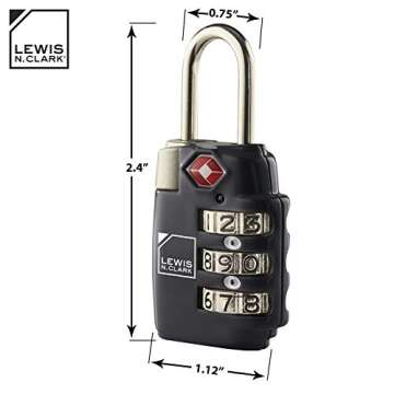 Lewis N. Clark Travel Sentry Combo Lock, Large 3dial, Pink, One Size