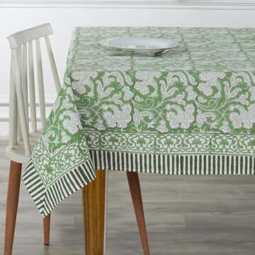 Ridhi Sage Green Cotton Tablecloth for Any Occasion