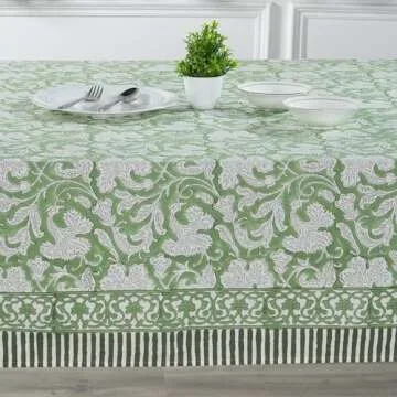 Ridhi Sage Green Cotton Tablecloth for Any Occasion