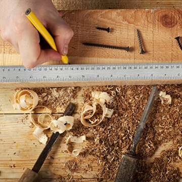 Metal Ruler 18 Inch with Cork Backing for Precise Measurements