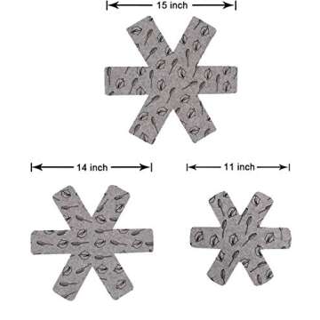 HengLiSam Pot and pan Protectors, Set of 12 and 3 Different Size, Pot dividers pad to Prevent Scratc...