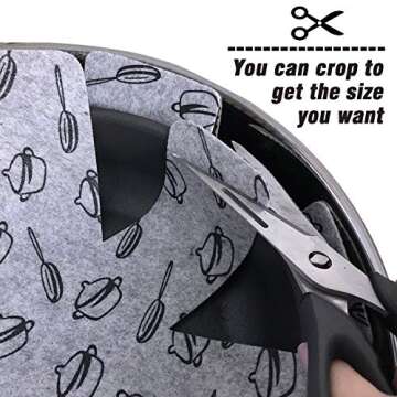 HengLiSam Pot and pan Protectors, Set of 12 and 3 Different Size, Pot dividers pad to Prevent Scratching, Anti-Slip Pans Separator and Protect Surfaces of Cookware Storage (Gray cookware Pattern)