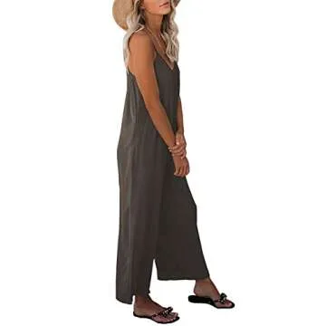 STOLKISS Women Casual Jumpsuits Summer Sleeveless Loose Jumpsuit Shoulder Strap Adjustable Long Pant...