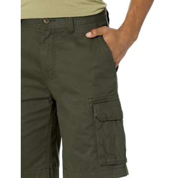 Amazon Essentials Men's Classic-Fit Cargo Short (Available in Big & Tall), Dark Olive, 36