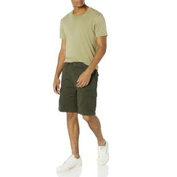 Amazon Essentials Men's Classic-Fit Cargo Short (Available in Big & Tall), Dark Olive, 36