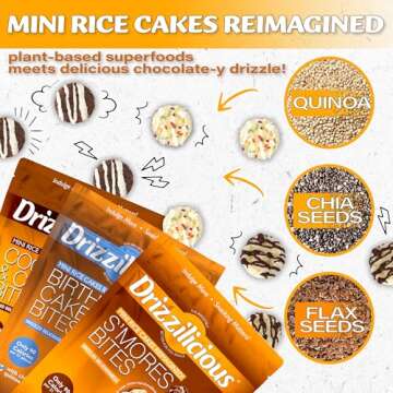 Drizzilicious Mini Rice Cakes Variety Pack - Rice Crisps, Healthy Snack for Adults and Kids, Flavore...