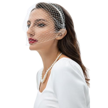 BABEYOND 1920s Flapper Fascinator Mesh Veil Headband Bridal Wedding Tea Party Fascinator Veil for Wo...
