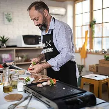 Aprons for Men, Mens Apron, Funny Aprons for Men, with 2 Pockets Adjustable Kitchen Chef Apron for Grilling Cooking BBQ, Husband Birthday Gift, Gifts for Husband, Father's Day Gifts for Dad.