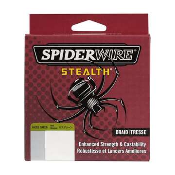 SpiderWire Stealth® Superline, Moss Green, 50lb | 22.6kg, 125yd | 114m Braided Fishing Line, Suitable for Freshwater and Saltwater Environments
