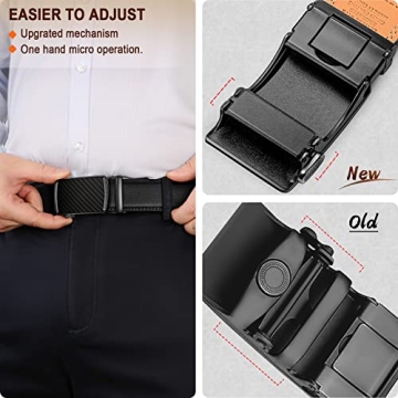 BULLIANT Men's Belt, Slide Ratchet Belt For Gift Men Dress Pant Shirt Oxfords,Trim To Fit(Black,34"-40" Waist Adjustable)
