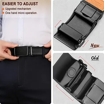 BULLIANT Men's Belt, Slide Ratchet Belt For Gift Men Dress Pant Shirt Oxfords,Trim To Fit(Black,34"-40" Waist Adjustable)