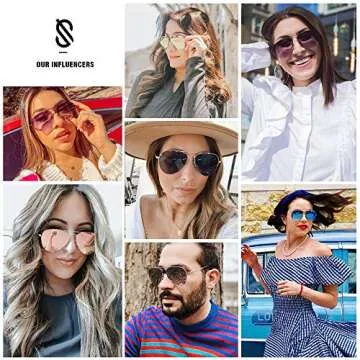 SOJOS Classic Semi Metal Frame Sunglasses with UV Protection