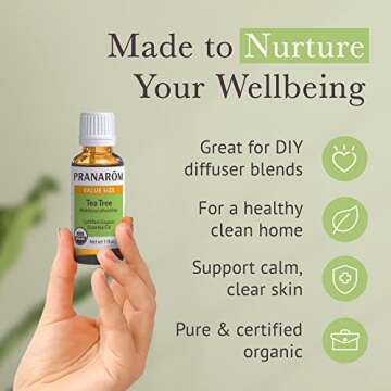 Pranarom Organic Tea Tree Essential Oil 30ml, Pure & Natural