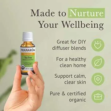 Pranarom Organic Tea Tree Essential Oil 30ml, Pure & Natural