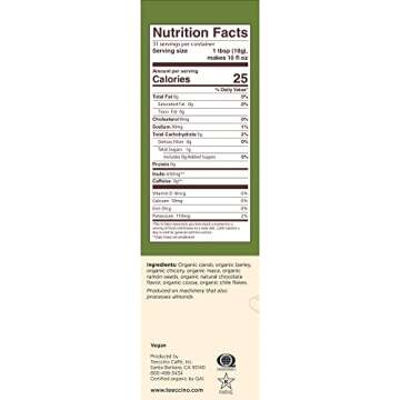 Teeccino Maca Chocolaté Herbal Coffee Alternative - 11 Ounce