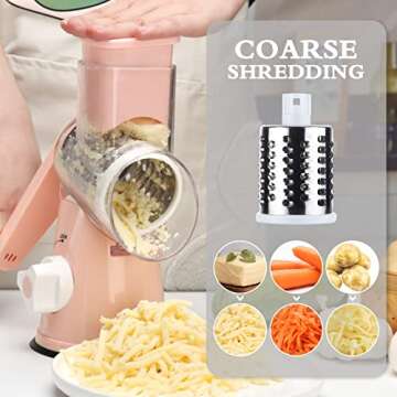 Ancevsk Rotary Cheese Grater - 3 in 1 Kitchen Tool