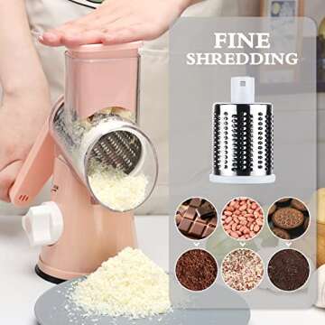 Ancevsk Rotary Cheese Grater - 3 in 1 Kitchen Tool