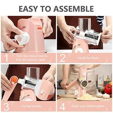 Ancevsk Rotary Cheese Grater - 3 in 1 Kitchen Tool