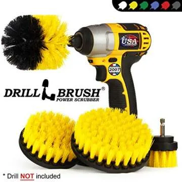 Drillbrush Shower Scrubber Cleaning Brush Set - Nylon Power Brush Tile and Grout Bathroom Cleaning Scrub Brush Kit - Power Scrubber Drill Brush Kit - Power Brush Drill Attachment Cleaning Scrubber