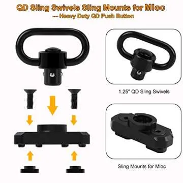 REERON 2 Point Sling & Mloc Sling Mount for Firearm Accessories