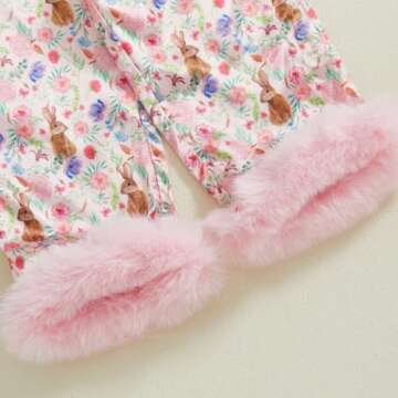 Multitrust Baby Girl Easter Day Silk Pajamas Set Bunny Carrot Button Down Feather Trim Sleeve Shirts Pants 2PCS Satin Pj Sets (A Pink, 18-24 Months)