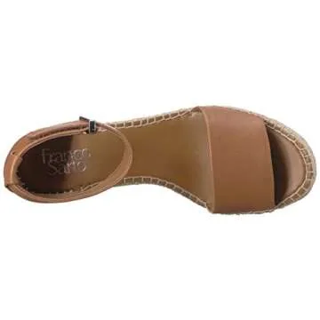 Franco Sarto Womens Clemens Jute Wrapped Espadrille Wedge Sandals Cognac Brown Leather 9.5M