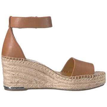 Franco Sarto Womens Clemens Jute Wrapped Espadrille Wedge Sandals Cognac Brown Leather 9.5M