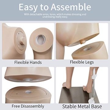 Realistic Male Mannequin Dress Form with Adjustable Features