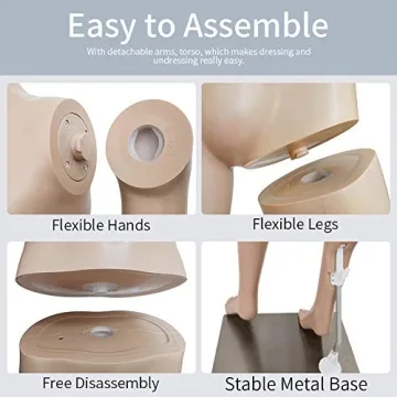 Realistic Male Mannequin Dress Form with Adjustable Features