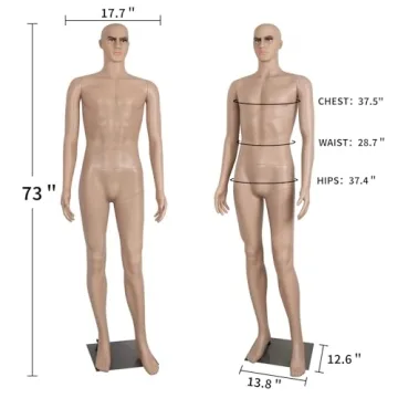 Realistic Male Mannequin Dress Form with Adjustable Features