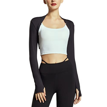 Stylish Women's Long Sleeve Cropped Shrug Cardigan with Thumb Holes