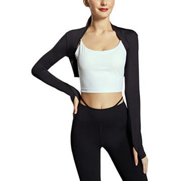Stylish Women's Long Sleeve Cropped Shrug Cardigan with Thumb Holes