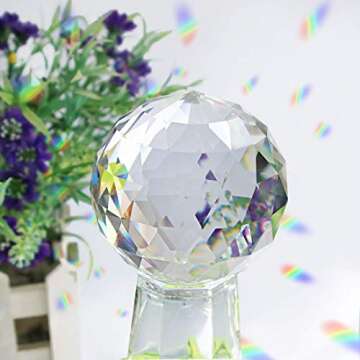 Clear Crystal Ball Prism Window Rainbow Maker Window Prisms Suncatcher for Feng Shui, (60mm /2.4inch)