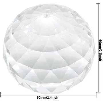 Clear Crystal Ball Prism Window Rainbow Maker Window Prisms Suncatcher for Feng Shui, (60mm /2.4inch)