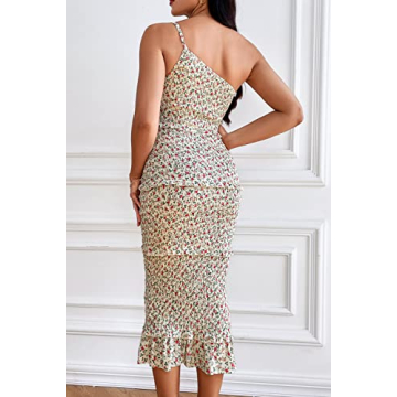 PRETTYGARDEN Summer One Shoulder Midi Dress for Women