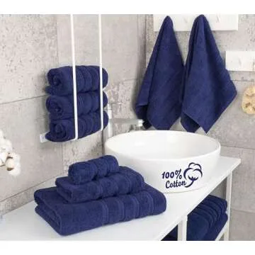American Soft Linen Luxury 6 Piece Towel Set, 2 Bath Towels 2 Hand Towels 2 Washcloths, 100% Cotton ...