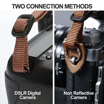 Padwa Lifestyle Camera Strap - 1.5" Crazy Horse Cowhide Head Cotton Strap,Vintage Embroidery Camera Straps for Photographers,Cameras,Binoculars,Cute Adjustable Shoulder Neck Strap for Adults & Kids