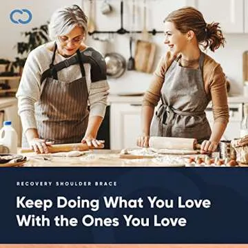 Copper Compression Recovery Shoulder Brace - Immobilizer for Torn Rotator Cuff, AC Joint Pain Relief, Dislocation, Arm Stability, Injuries, Tears - Adjustable Fits Men, Women - Black - One Size