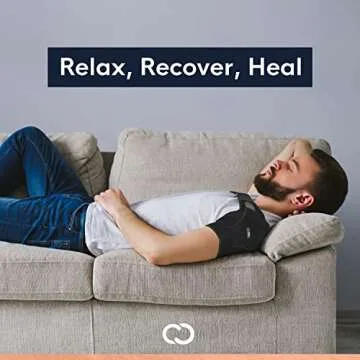 Copper Compression Recovery Shoulder Brace - Immobilizer for Torn Rotator Cuff, AC Joint Pain Relief, Dislocation, Arm Stability, Injuries, Tears - Adjustable Fits Men, Women - Black - One Size