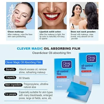 Clean & Clear Oil Control Blotting Sheets, 2 Pack for Oily Skin
