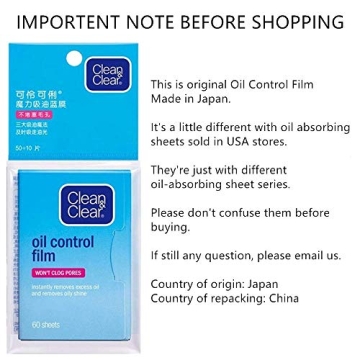 Clean & Clear Oil Control Blotting Sheets, 2 Pack for Oily Skin