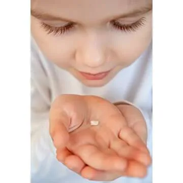 Baby Teeth Keepsake Tooth Fairy Glass Holder for Boy Girl | Birthday Gift and Baby Shower Pink