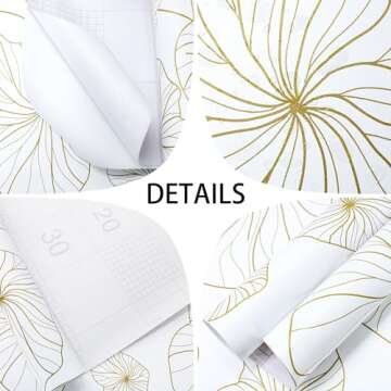 Nukofal Gold Peel and Stick Wallpaper Lotus Leaf Design