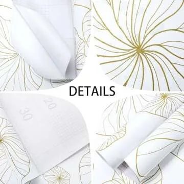 Nukofal Gold Peel and Stick Wallpaper Lotus Leaf Design