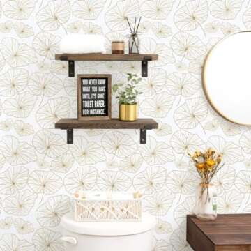 Nukofal Gold Peel and Stick Wallpaper Lotus Leaf Design