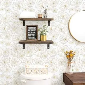 Nukofal Gold Peel and Stick Wallpaper Lotus Leaf Design