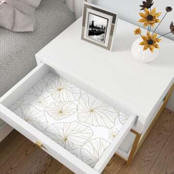 Nukofal Gold Peel and Stick Wallpaper Lotus Leaf Design